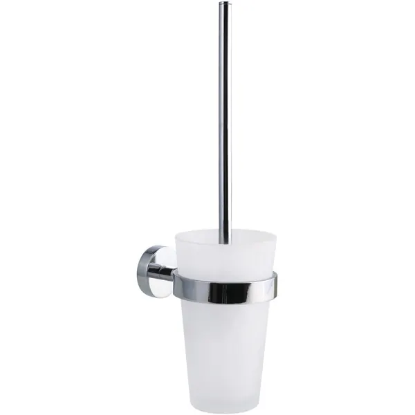 Toilettenbürste tesa SMOOZ 40316 - chrom-weiß mit Wandstück rund Metall