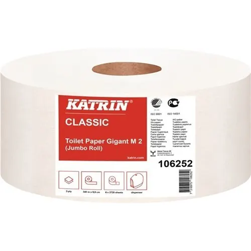 Toilettenpapier Katrin Classic Gigant M 2 2-lagig 6 RL a 2720 Blatt=16320 Bl.