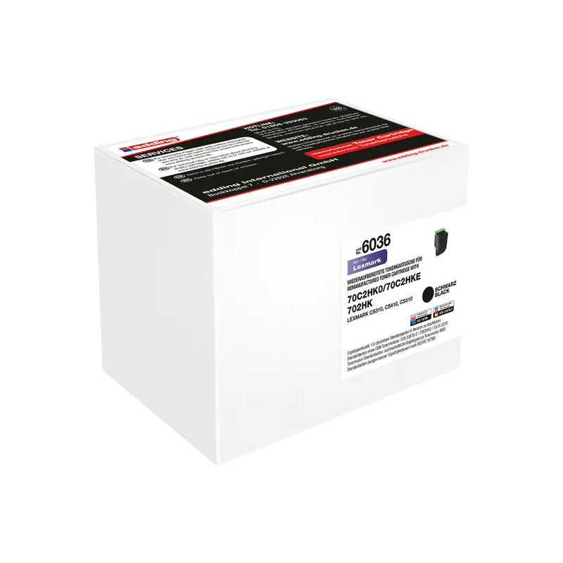 Toner edding ersetzt Lexmark 6036-EDD - schwarz 70C2HK0/702HK ca. 4.000 Seiten
