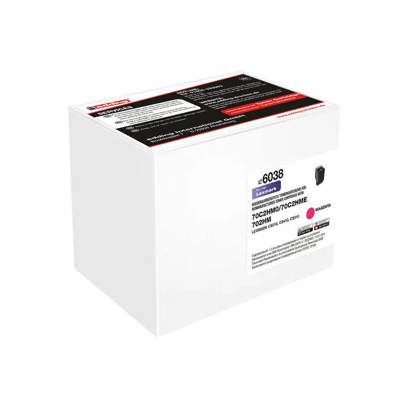 Toner edding ersetzt Lexmark 6038-EDD - magenta 70C2HM0/702MK ca. 3.000 Seiten
