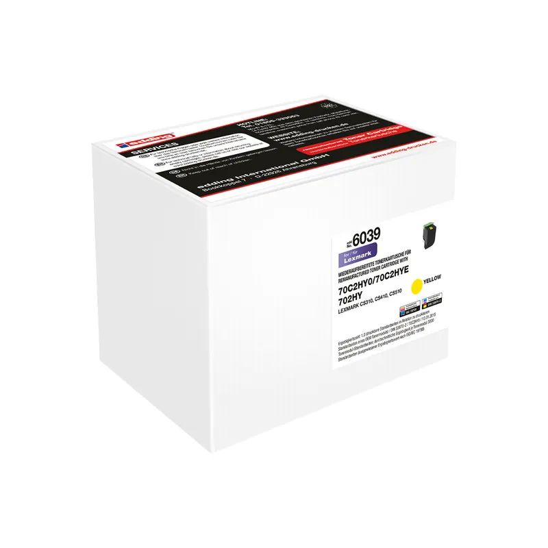 Toner edding ersetzt Lexmark 6039-EDD - gelb 70C2HY0/702YK ca. 3.000 Seiten