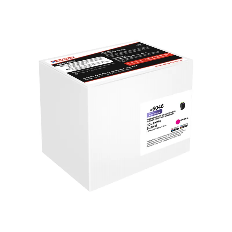 Toner edding ersetzt Lexmark 6046-EDD - magenta 80C2HM0/802HM ca. 3.000 Seiten