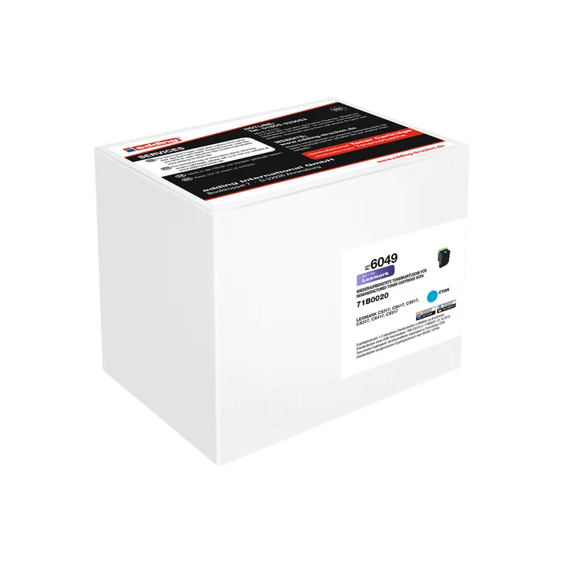 Toner edding ersetzt Lexmark 6049-EDD - cyan 71B0020/71B20C0 ca. 2.300 Seiten
