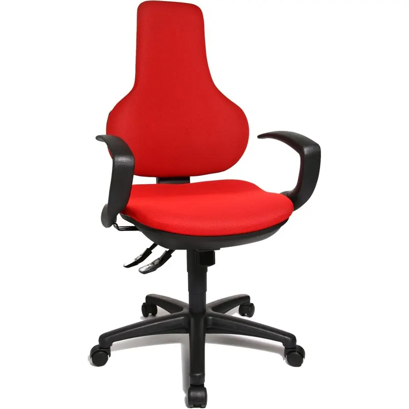 Topstar 507897 EPO20Q BC1 Bürostuhl Ergo Point SY inklusiv feste Armlehnen, Stoffbezug rot