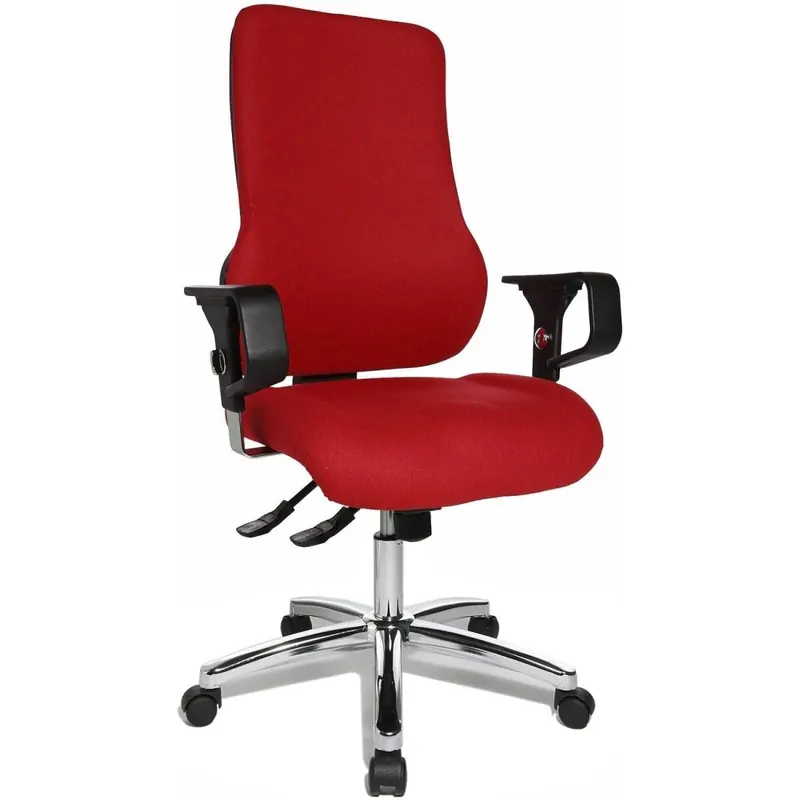 Topstar Drehstuhl Sitness 55 rot mit höhenverstellbaren Armlehnen