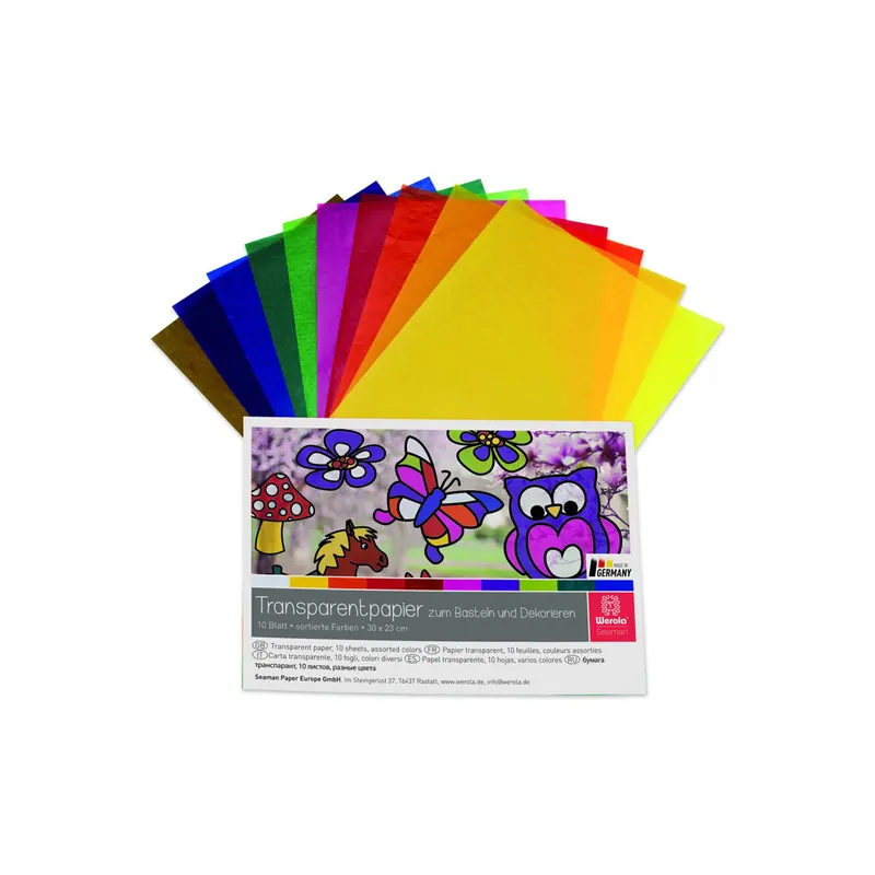 Transparentpapier Werola 794015000 - 20 x 30 cm sortiert 10 Bogen