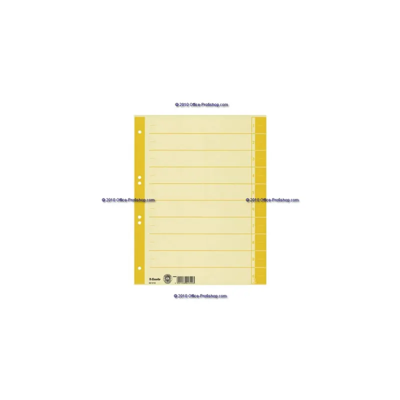 Trennblatt Esselte 621018 - A4 238 x 300 mm gelb Kraftkarton 230 g/m²  Pckg/100