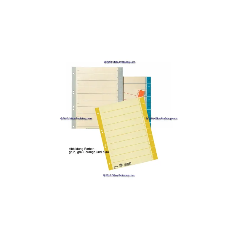 Trennblatt Esselte 621023 - A4 238 x 300 mm grau Kraftkarton 230 g/m²  Pckg/100