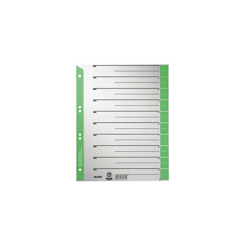 Trennblatt Leitz 1652 - A4 Maxi 240 x 300 mm grün Kraftkarton 230 g/m²  Pckg/100