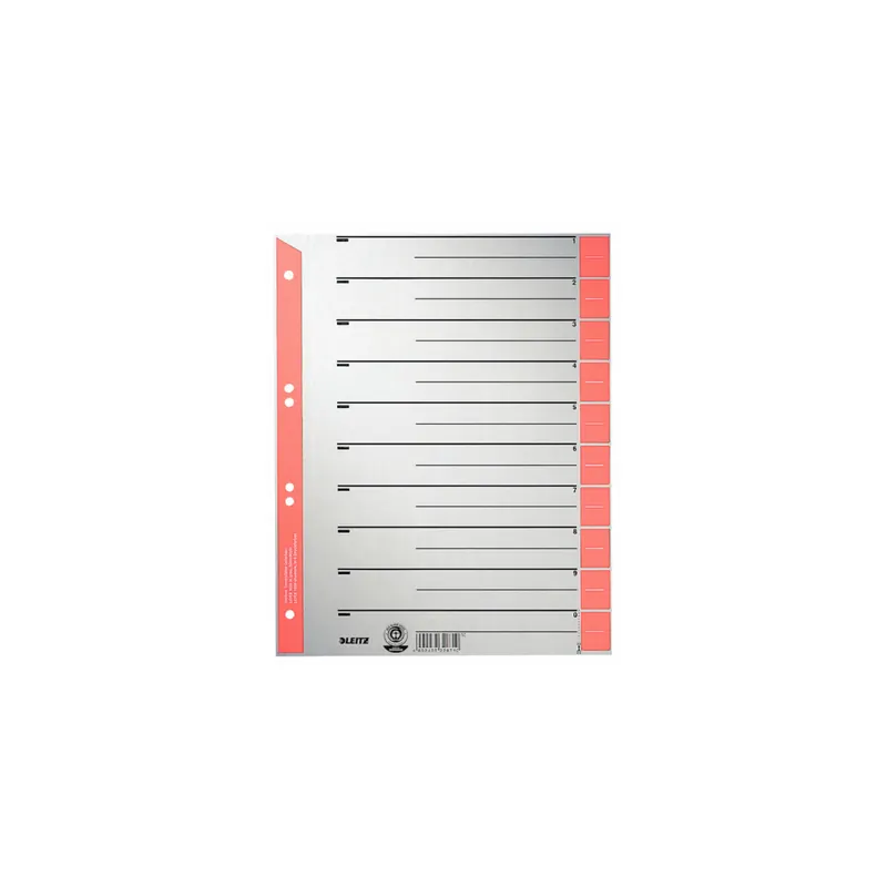 Trennblatt Leitz 1652 - A4 Maxi 240 x 300 mm rot Kraftkarton 230 g/m²  Pckg/100