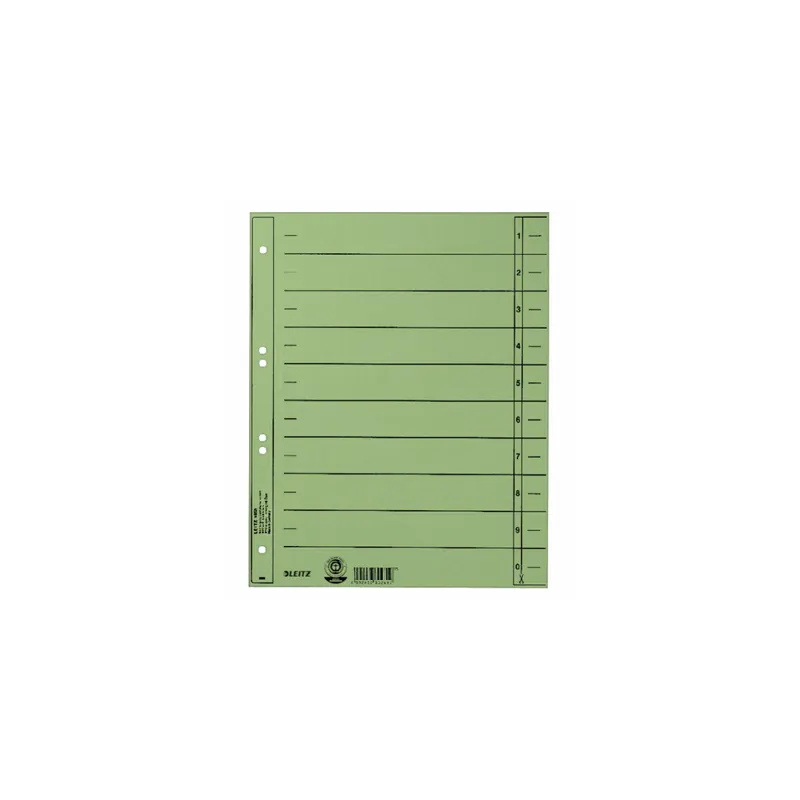 Trennblatt Leitz 1658 - A4 Maxi 240 x 300 mm grün Manilakarton 230 g/m²  Pckg/100