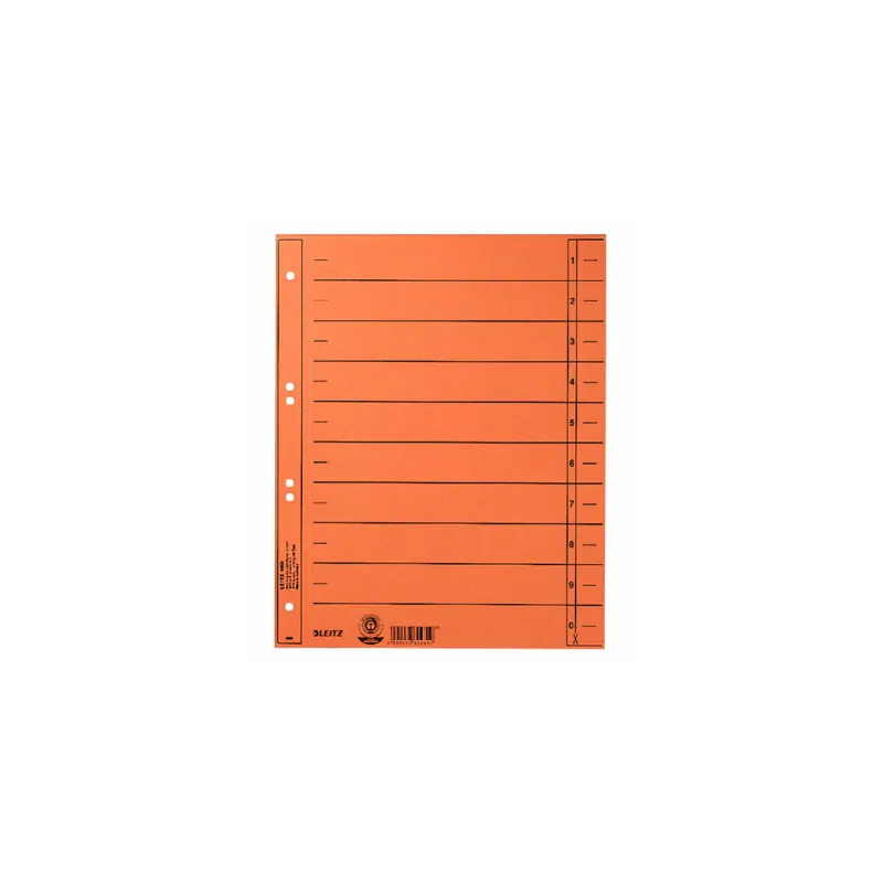 Trennblatt Leitz 1658 - A4 Maxi 240 x 300 mm orange Manilakarton 230 g/m²  Pckg/100