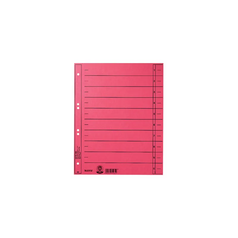 Trennblatt Leitz 1658 - A4 Maxi 240 x 300 mm rot Manilakarton 230 g/m²  Pckg/100