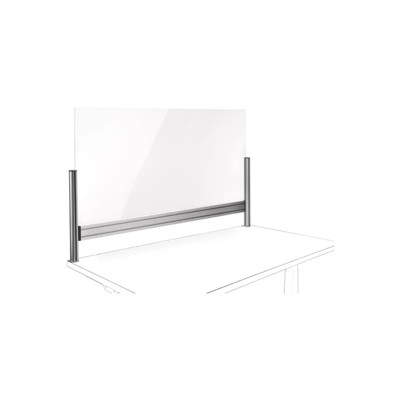 Trennwand Novus-MPS TSS Office Protect 976+1209+000 - 120 x 75 cm silber mit Systemzwinge 1 SlatWall-Element Acryl-Glasscheibe