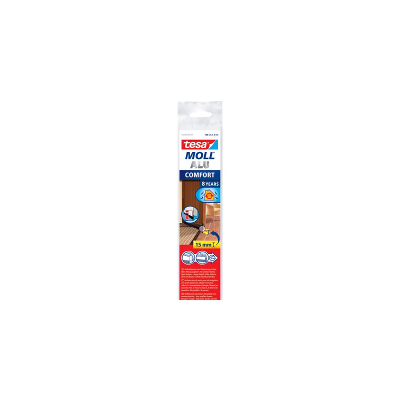 Türdichtschiene tesa tesamoll Comfort 5405 - 1 m x 40 mm braun selbstklebend für 15 mm Spalten unebene Böden