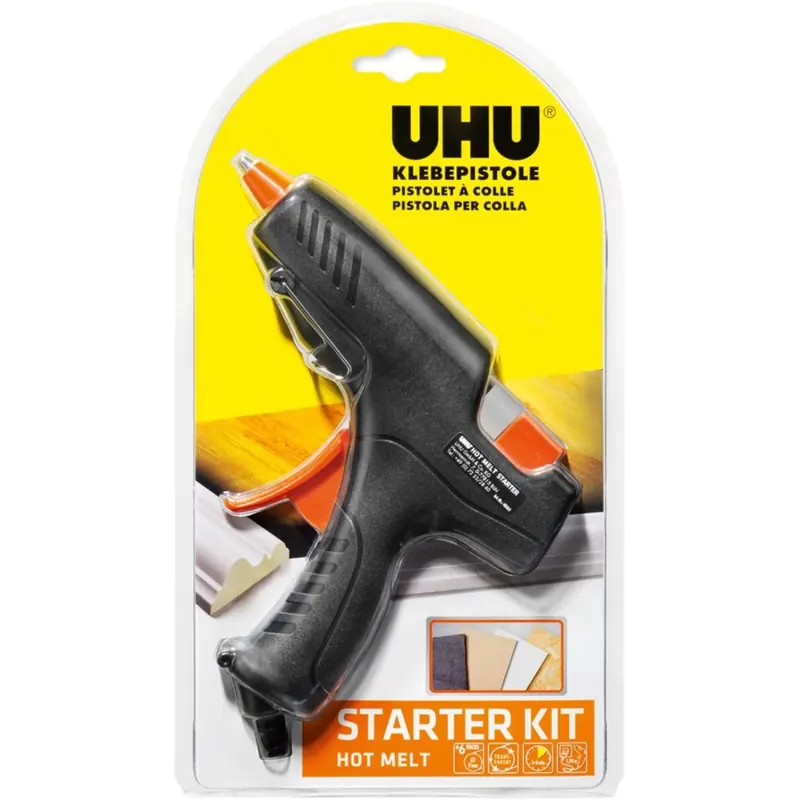 UHU 48365 Heißklebepistole Hot Melt Starter-Kit (Pistole + 6 Patronen)