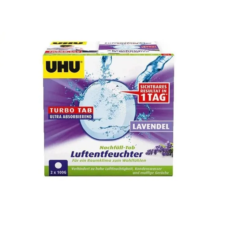 UHU 50765 Luftentfeuchter Nachfülleinheit, 2 x 100 g Mit Lavendelduft