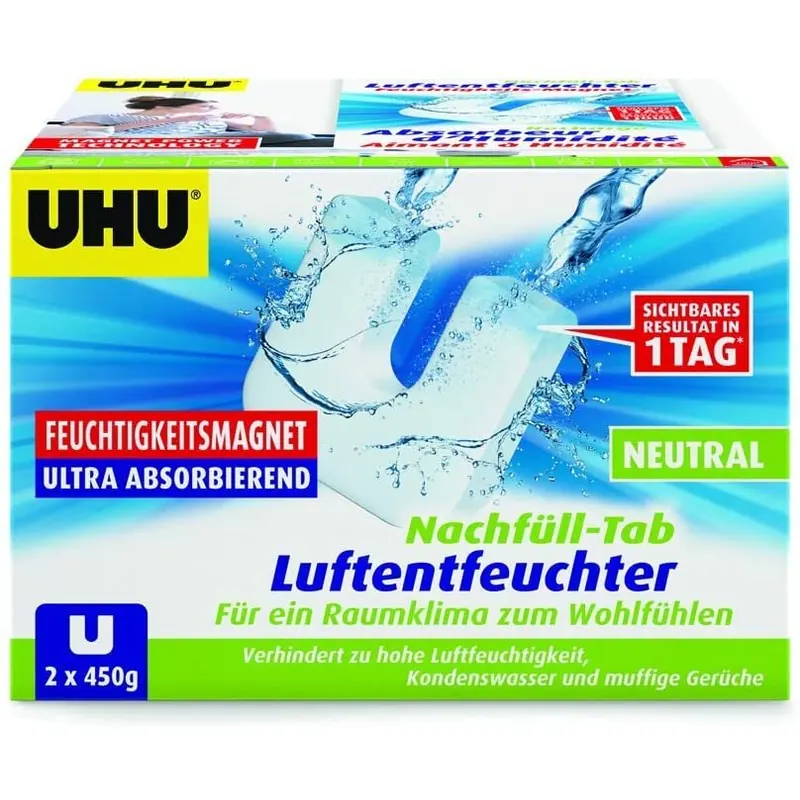 UHU Feuchtigkeitsmagnet Nachfülltabs neutral 2x450g