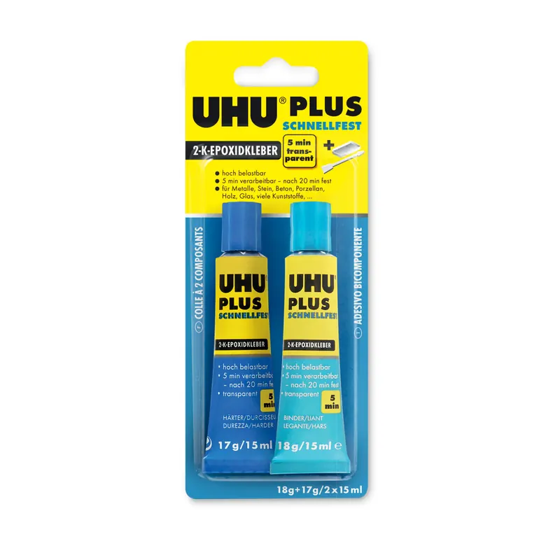 UHU plus schnellfest 2-Komponenten-Epoxidharzkleber 35g 5 Minuten transparent