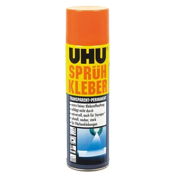 UHU SPRÜHKLEBER permanent - transparent 500ml