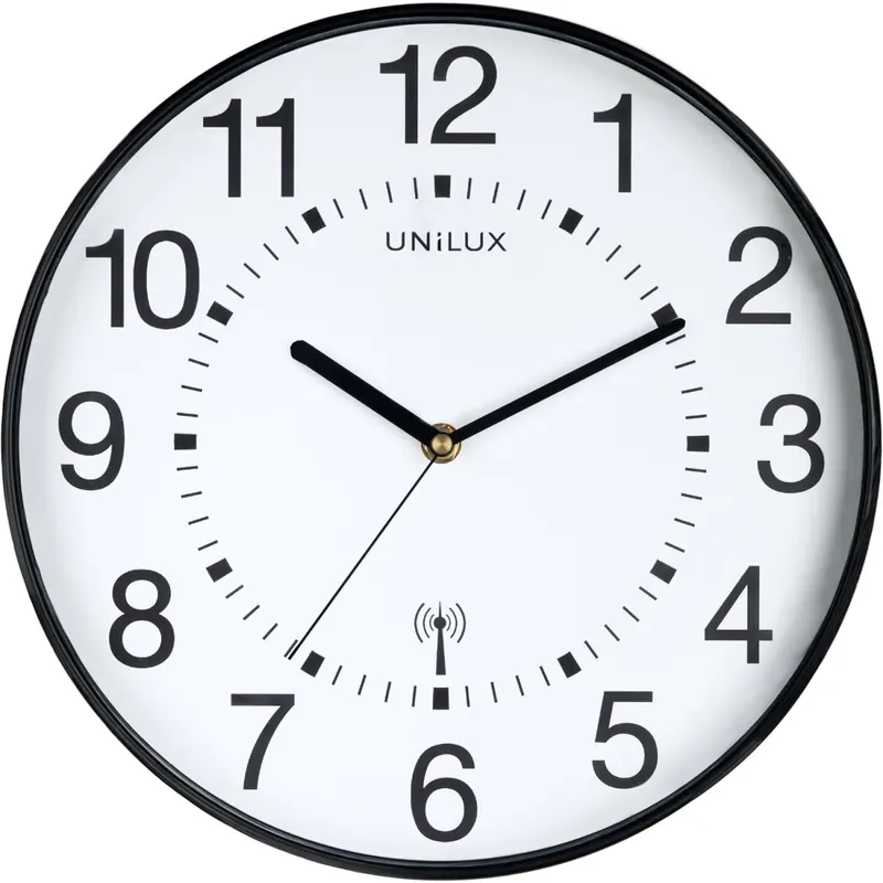 Unilux Funk-Wanduhr Maxi Wave, 30cm, schwarz