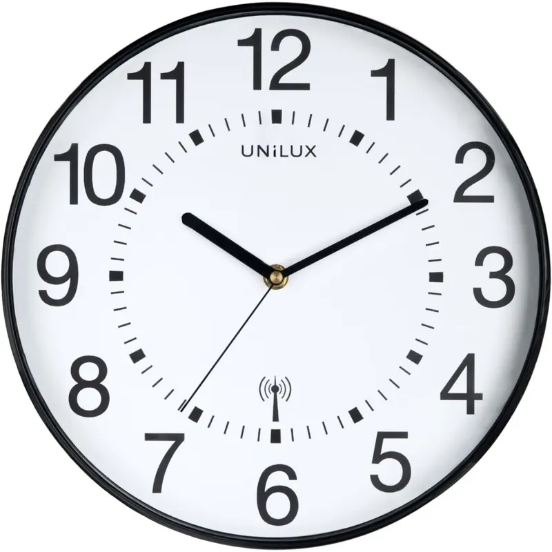 Unilux Funk-Wanduhr Maxi Wave, 37,5cm, schwarz