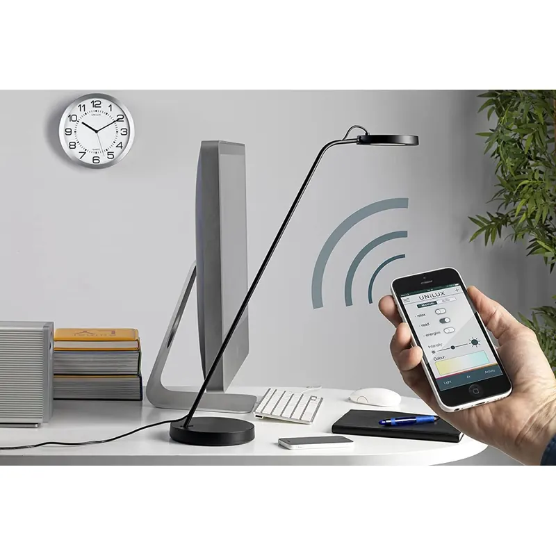Unilux LED Schreibtischlampe Eyelight, silbergrau [Energieklasse F]