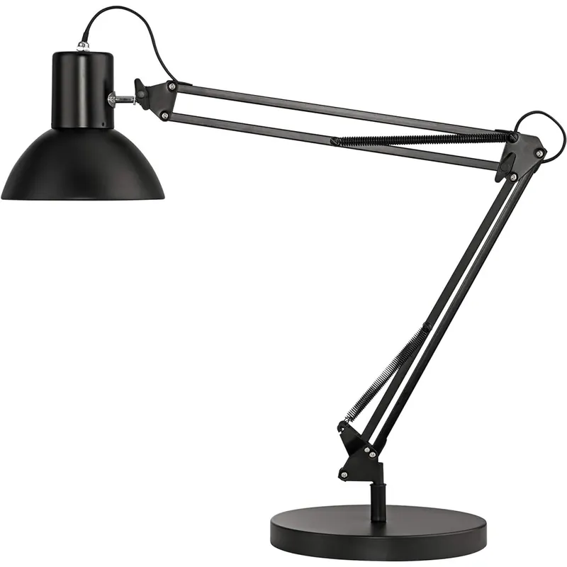 Unilux Success LED-Schreibtisch-Leuchte 80, LED E27 austauschbar, schwarz mit Standfuß und Tischklemme