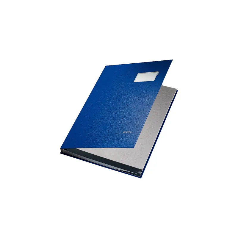 Unterschriftenmappe Leitz 5701 - A4 240 x 340 mm blau 10 Fächer Graupappe