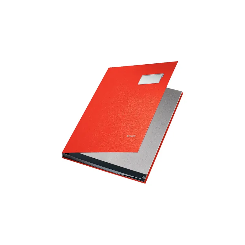 Unterschriftenmappe Leitz 5701 - A4 240 x 340 mm rot 10 Fächer Graupappe