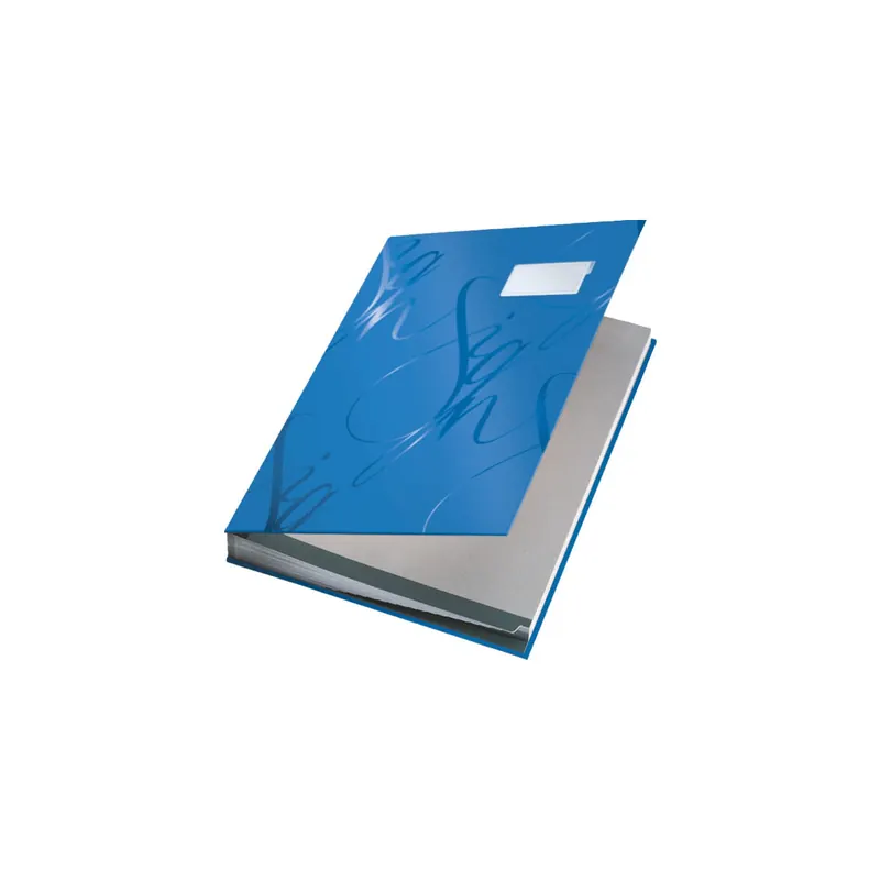 Unterschriftenmappe Leitz 5745 - A4 240 x 340 mm blau 18 Fächer Graupappe