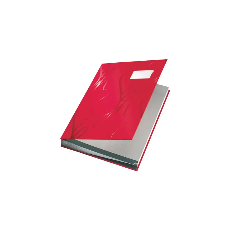 Unterschriftenmappe Leitz 5745 - A4 240 x 340 mm rot 18 Fächer Graupappe