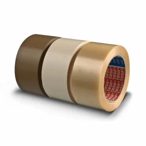 Verpackungsklebeband tesa tesapack 4100 - 38 mm x 66 m chamois PVC-Band für Industrie/Gewerbe-Anwendungen  Pckg/48