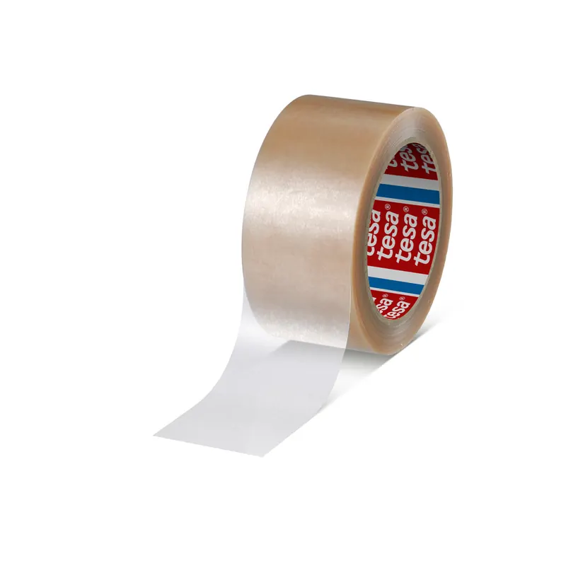 Verpackungsklebeband tesa tesapack 4124 - 50 mm x 66 m farblos PVC-Band für Industrie/Gewerbe-Anwendungen Pckg/36