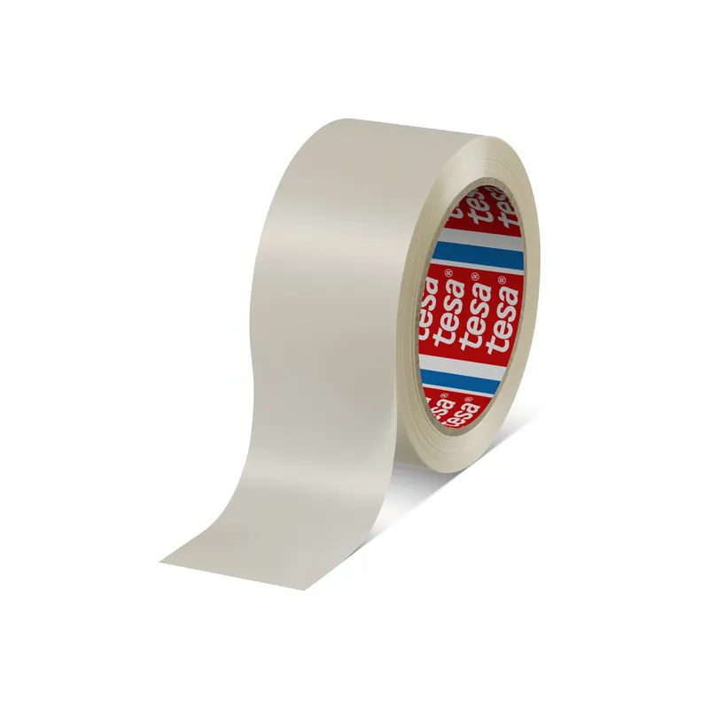 Verpackungsklebeband tesa tesapack 4124 - 50 mm x 66 m weiß PVC-Band für Industrie/Gewerbe-Anwendungen Pckg/36