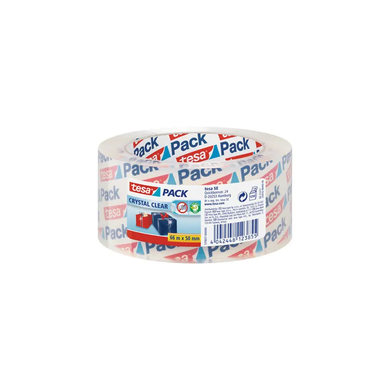Verpackungsklebeband tesa tesapack kristall-klar 57807 - 50 mm x 66 m kristallklar PP-Band für Privat/Endverbraucher-Anwendungen