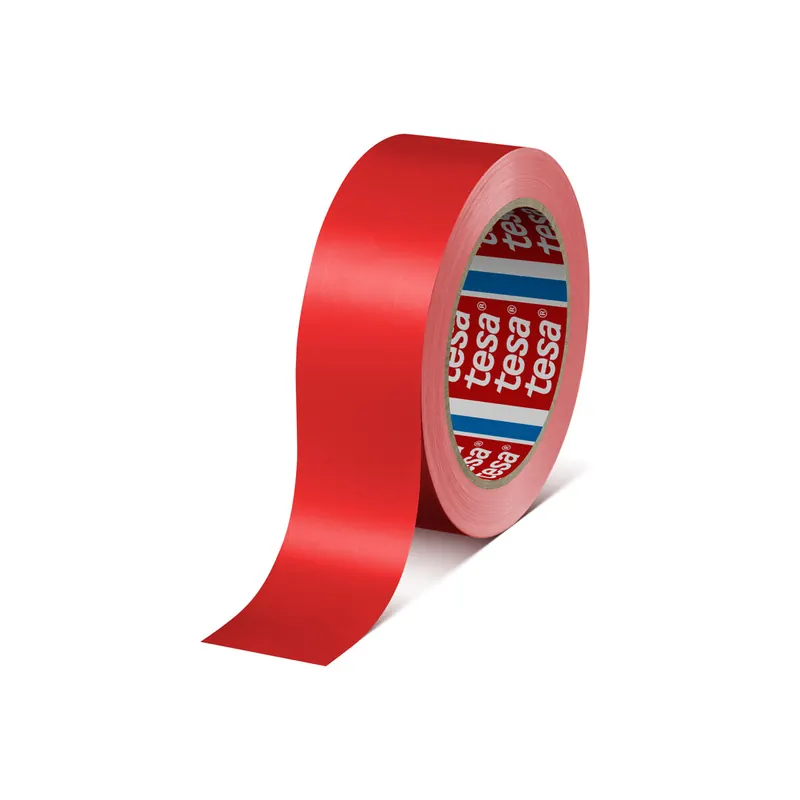 Verpackungsklebefilm tesa tesafilm 60404 - 38 mm x 66 m rot s-PVC-Band für Industrie/Gewerbe-Anwendungen Pckg/4