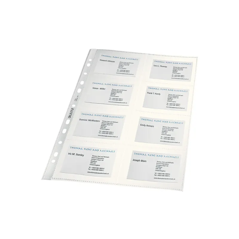 Visitenkartenprospekthülle Leitz 4758 - 230 x 305 mm transparent für 160 Karten PVC Hartfolie