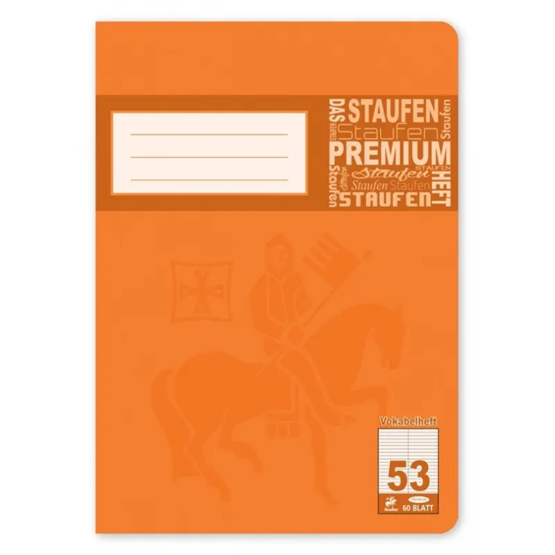 Vokabelheft Staufen Premium Academy 734010256 - A5 148 x 210 mm Lineatur53 1 Trennlinie liniert klimaneutral 60 Blatt hochweißes Premiumpapier 90 g/m²