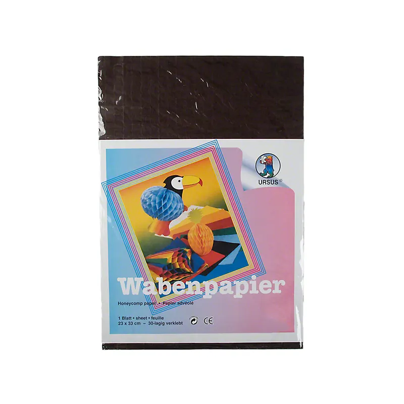 Wabenpapier, 22x33 cm, 30-lagig verklebt, 1 Blatt, schwarz