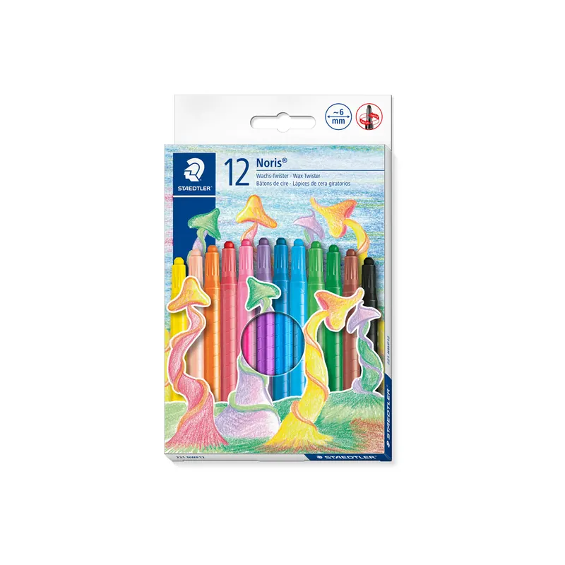 Wachsmalstift Staedtler Noris Club 221NWP12 - farbig sortiert 12er-Set