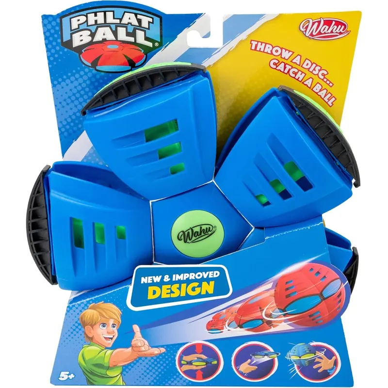 Wahu - PHLAT BALL Classic - Blau - Frisbee & Ball in Einem – Transformierbare Wurfscheibe – Outdoor-Spiel für Kinder ab 5 Jahren – 22,9 cm Frisbee, 15,7 cm Ball – Für Garten, Strand & Park