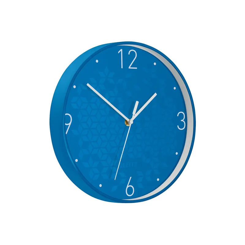 Wanduhr Leitz WOW 9015 - Ø 29 cm blau leises Quarzlaufwerk Kunststoff