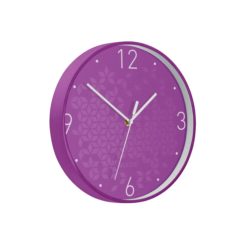 Wanduhr Leitz WOW 9015 - Ø 29 cm violett leises Quarzlaufwerk Kunststoff