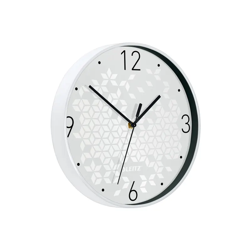 Wanduhr Leitz WOW 9015 - Ø 29 cm weiß leises Quarzlaufwerk Kunststoff