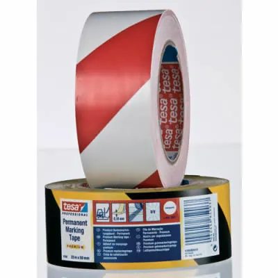 Warnband tesa Premium 04169 - 50 mm x 33 m weiß für Bodenmarkierungen Pckg/6
