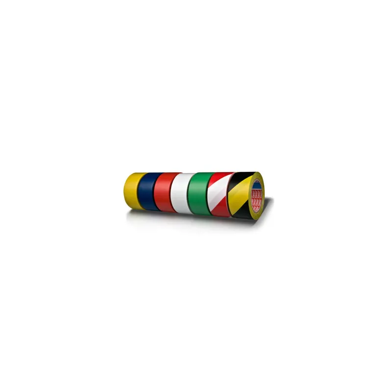 Warnband tesa Professional 60760 - 50 mm x 33 m gelb/schwarz für temporäre Bodenmarkierungen Pckg/6