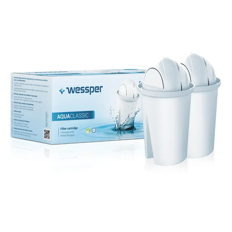 Wessper 12er Pack AquaClassic Wasserfilter Kartuschen komp. mit BRITA Classic,DAFI Classic, Glas-Wasserfilter WES002