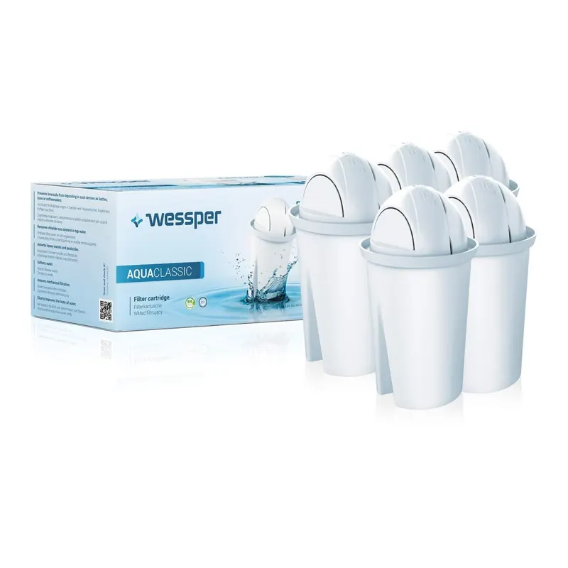 Wessper 15er Pack AquaClassic Wasserfilter Kartuschen komp. mit BRITA Classic,DAFI Classic, Glas-Wasserfilter WES002