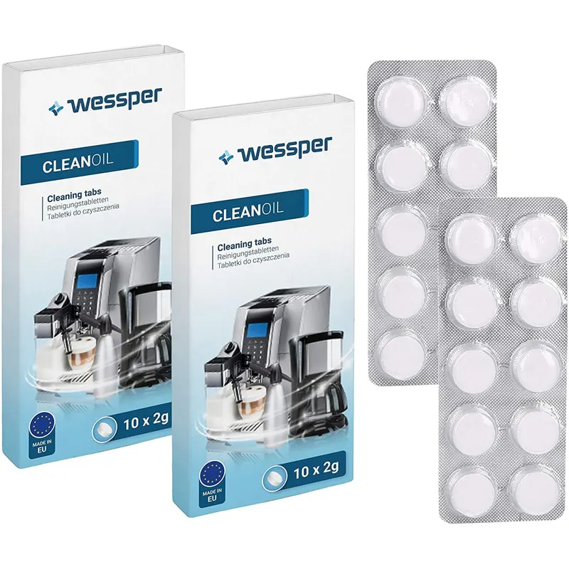 Wessper 20 Stück Reinigungstabletten für alle Kaffeevollautomaten und Kaffeemaschinen